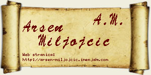 Arsen Miljojčić vizit kartica